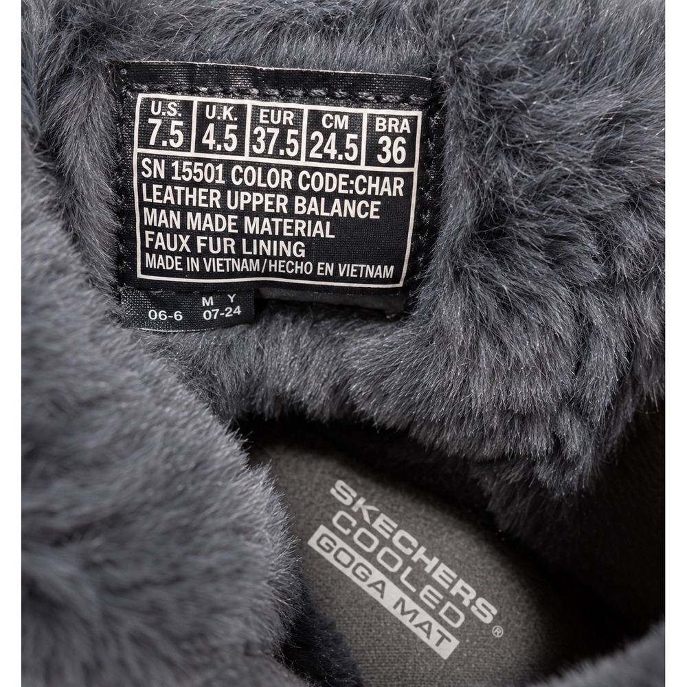 Skechers GoWalk Joy Bundle Up Gray Leather Faux Fur Ankle Boots 15501 Womens 7.5 - Picture 6 of 6